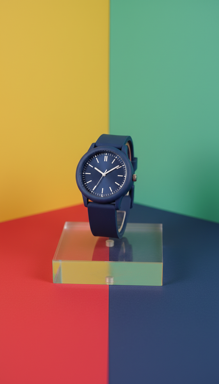 Inky Blue Silicone Capsule Watch