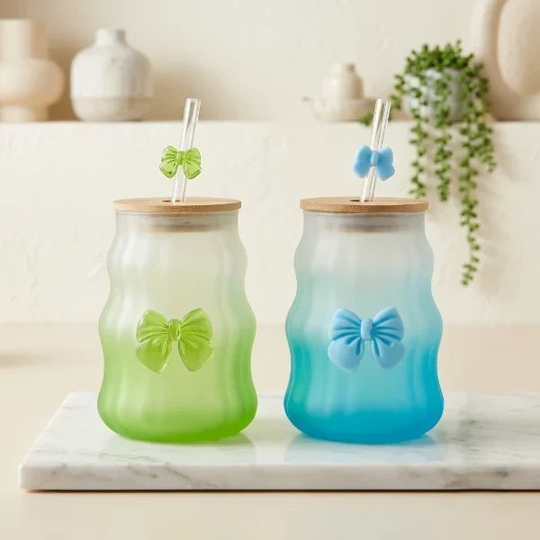 1Pcs Frosted Drinking Glasses With Natural Wooden Lids