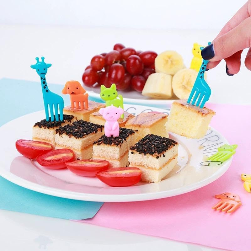 10Pcs Cute Animal Cartoon Mini Fork Set Gift For Kids