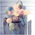 10pcs Decorative Pastel Cotton Ball LED String Lights