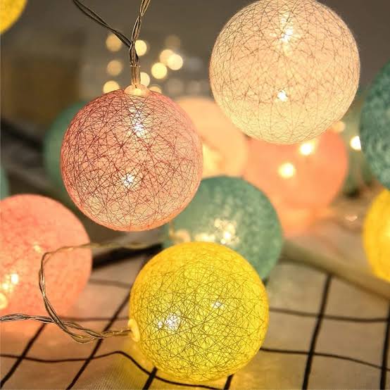 10pcs Decorative Pastel Cotton Ball LED String Lights