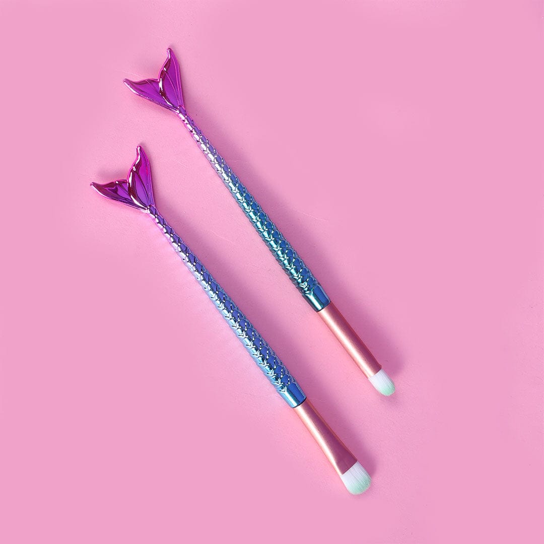 Mermaid Makeup Brushes – 2 Piece Soft Cosmetic Brush Set