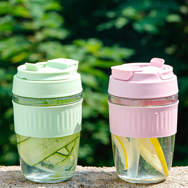 350ML Borosilicate Glass Cup For Coffee & Tea (Random Color)