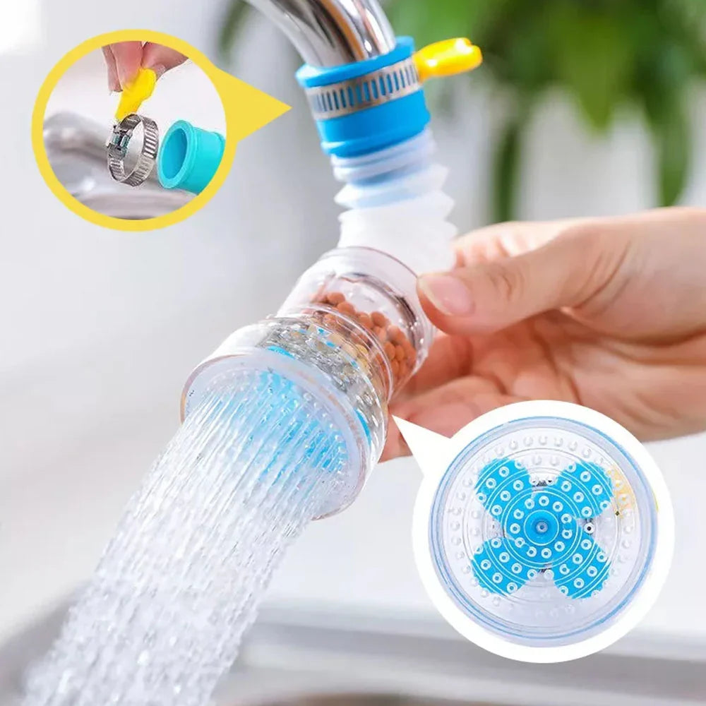 360° Rotating Faucet Extender Splash Filter For Kitchen Sink