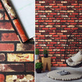 3D Red Brick Marble Sheet Peel & Stick & Easily Removable
