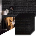 3D Black Foam Brick Wall Sticker – Self-Adhesive Wall Sheet (2x2.5 ft)