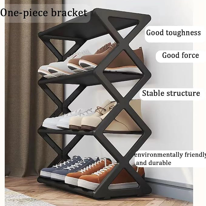 4 Layer X Shape Shoe Rack For Home & Office