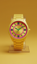 Pop Yellow Oversized Steel Watch