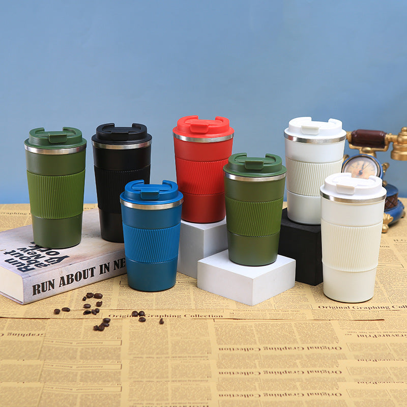 Insulated Stainless Steel Car/Travel Coffee Mug with Non-Slip Case