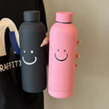 500ML Aesthetic Smile Face Glass Bottle (Random Color)