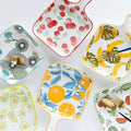 DANNY HOME Fruit Print Ceramic Serving Dish – Elegant Tableware for Serving Fruits & Snacks
