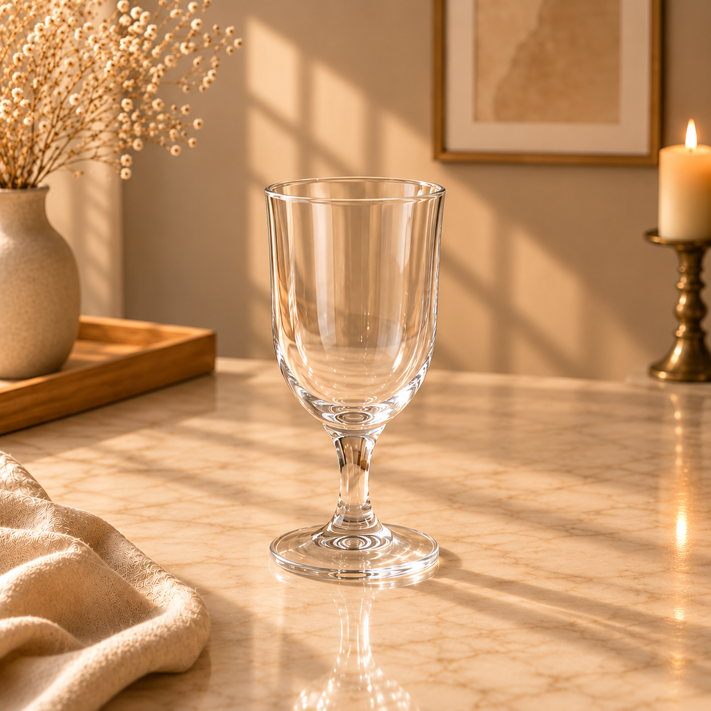 DELISOGA 340ml Stemmed Juice & Water Glass Set of 6 – Elegant Drinking Glasses