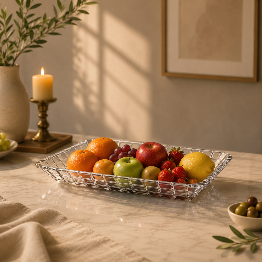 DELISOGA rectangular crystal-cut clear glass serving dish for presenting snacks, desserts, fruits, sweets, chocolates and treats. DELISOGA glass serving dish rectangular glass serving dish crystal cut serving tray glass serving tray dessert serving dish fruit serving tray snack serving dish crystal cut glass dish premium glass serveware glass serving dish Pakistan