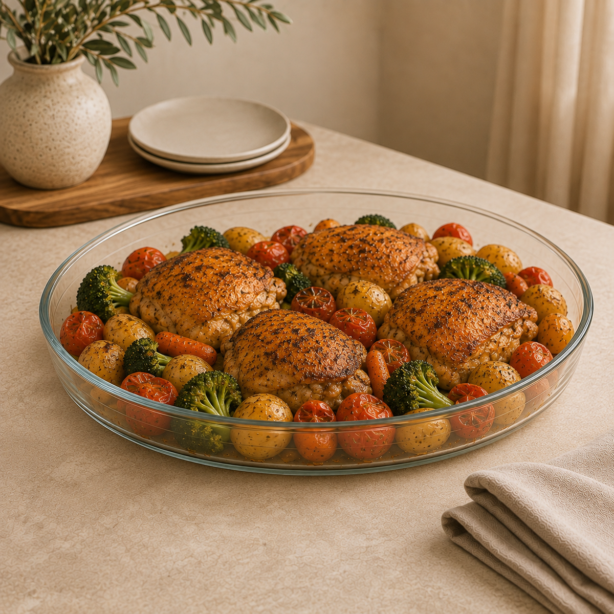 Delisoga glass baking dish round glass baking dish glass casserole dish clear glass baking dish round glass roasting dish oven to table glass dish glass bakeware glass serving dish round casserole dish glass baking dish PakistanDelisoga clear round glass baking and serving dish for casseroles, roasting, baked pasta, vegetables and oven-to-table presentation.