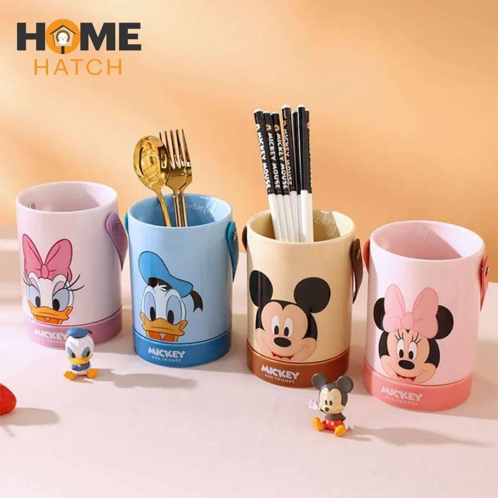 Disney Mickey Minnie Donald Duck Daisy Cute Ceramic Chopstick Barrel Drain Bucket