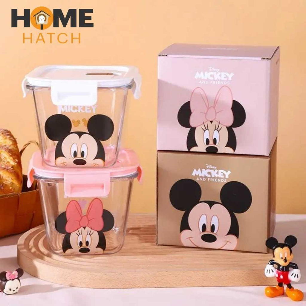 Disney Mickey & Friends Airtight Glass Food Storage Box – 900ml