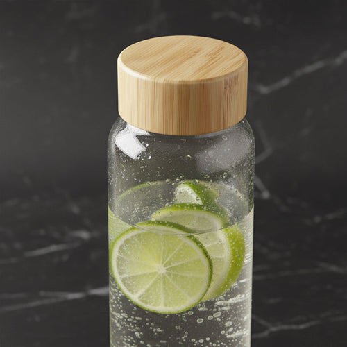 500ML Glass Cylinder Bottle With Wooden Lid