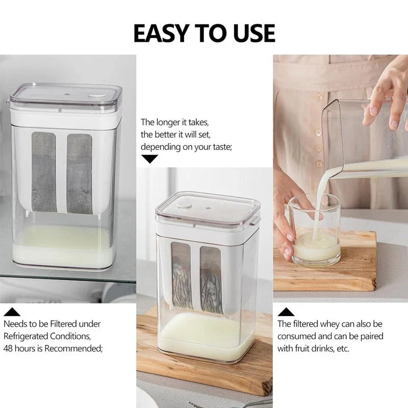Greek Yogurt Maker & Fine Mesh Strainer – Yogurt Filter & Whey Separator