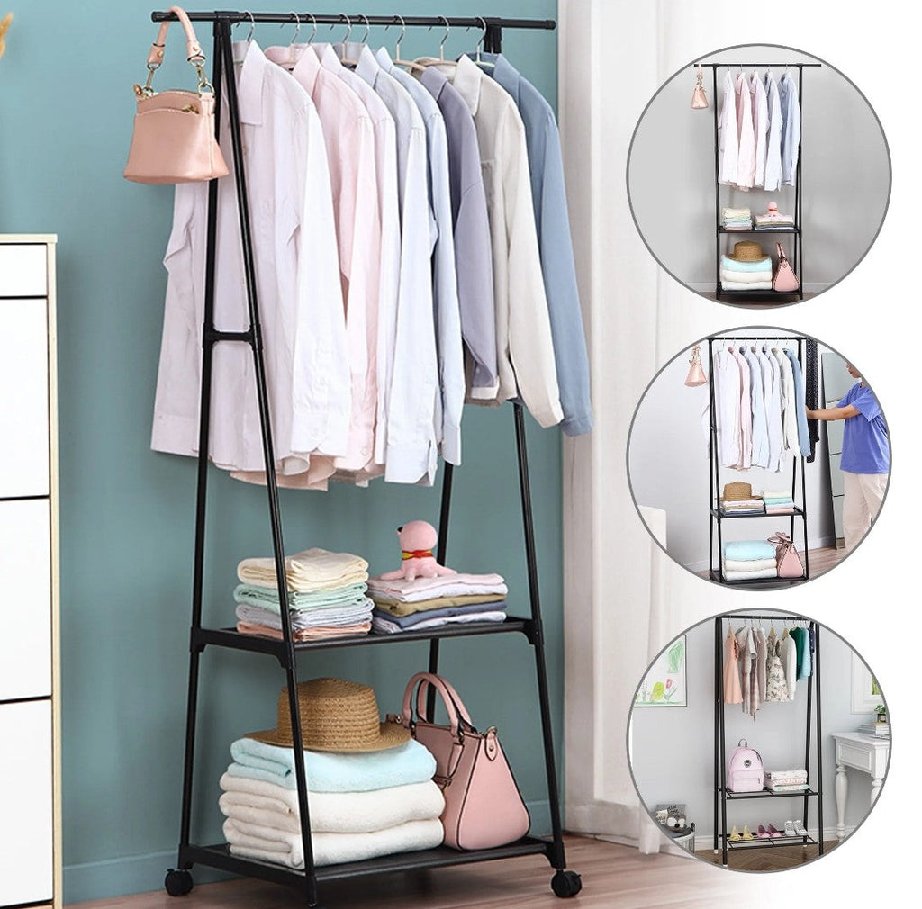 Foldable Triangle Clothes Hanger Rack Space Saving Storage Organizer