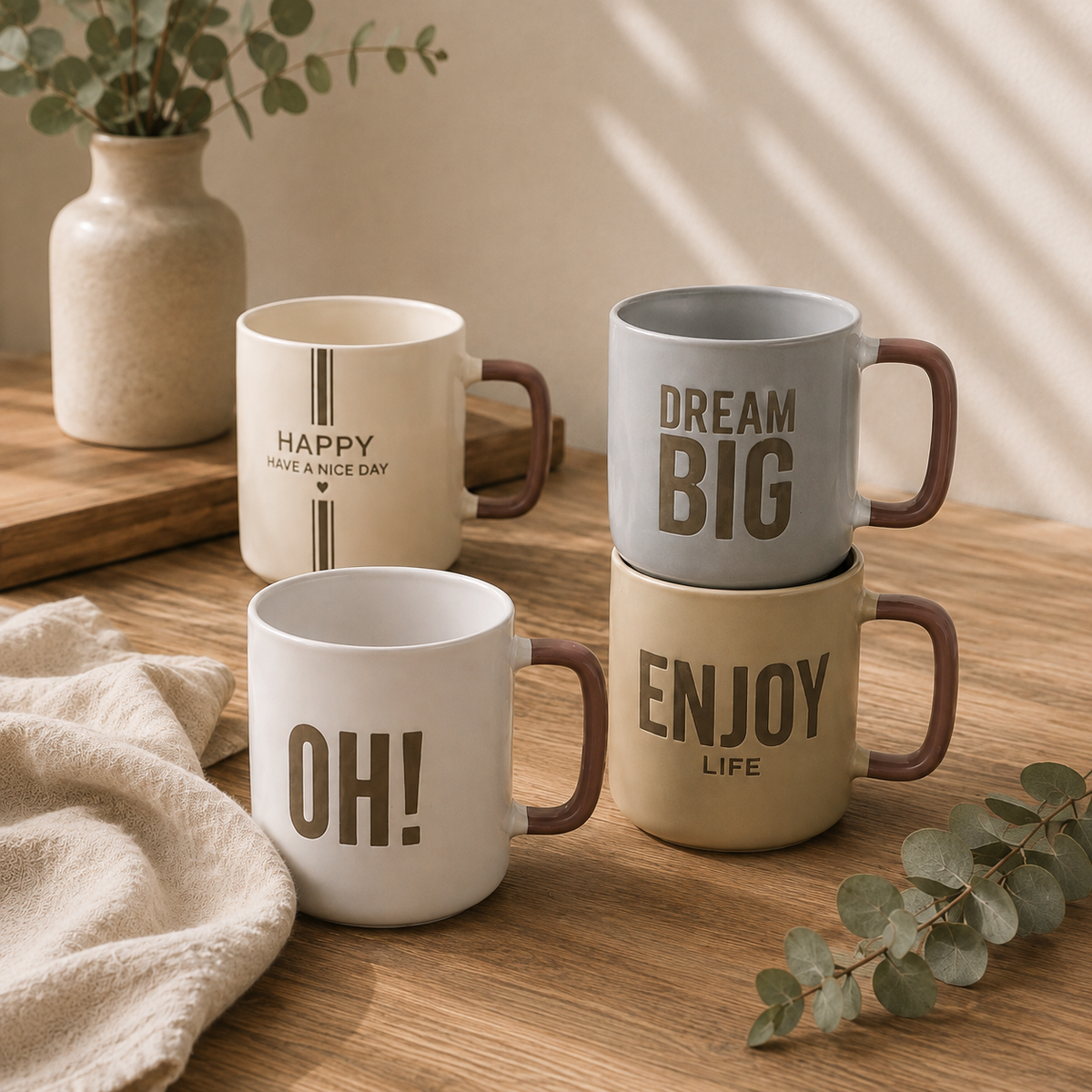 Inspirational Ceramic Coffee Mugs with Handles | Printed Tea & Coffee Cups for Home & Office