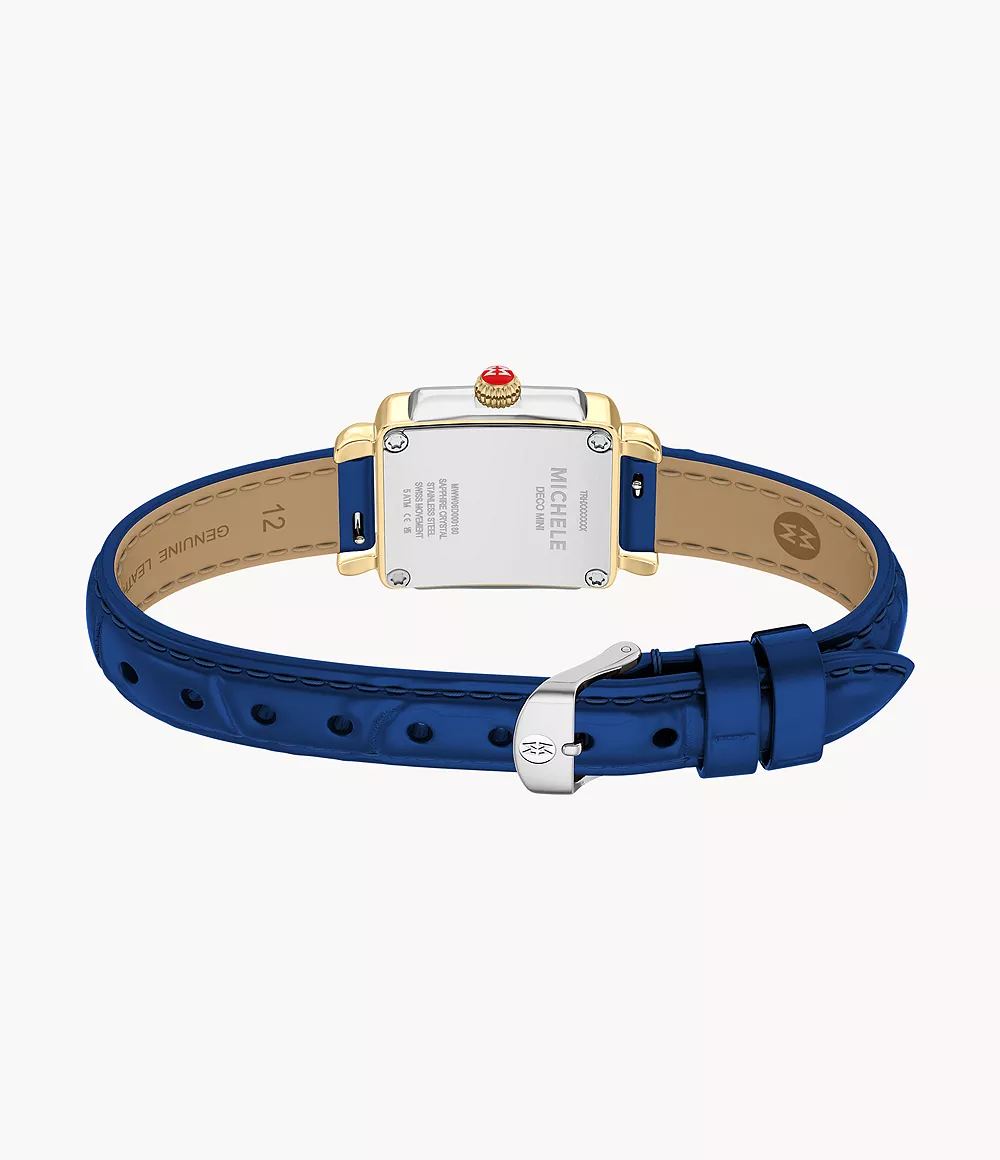 Michele Deco Madison Mini Navy Leather Watch MWW06D000180