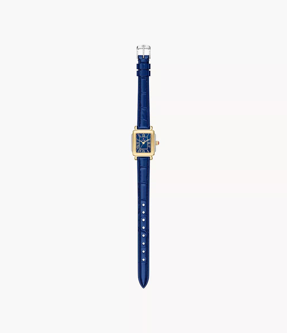 Michele Deco Madison Mini Navy Leather Watch MWW06D000180