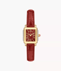 Michele Deco Madison Mini Ruby Red Leather Watch MWW06D000181