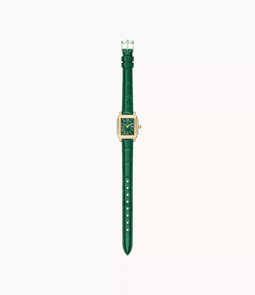 Michele Deco Madison Mini Lush Green Leather Watch MWW06D000182
