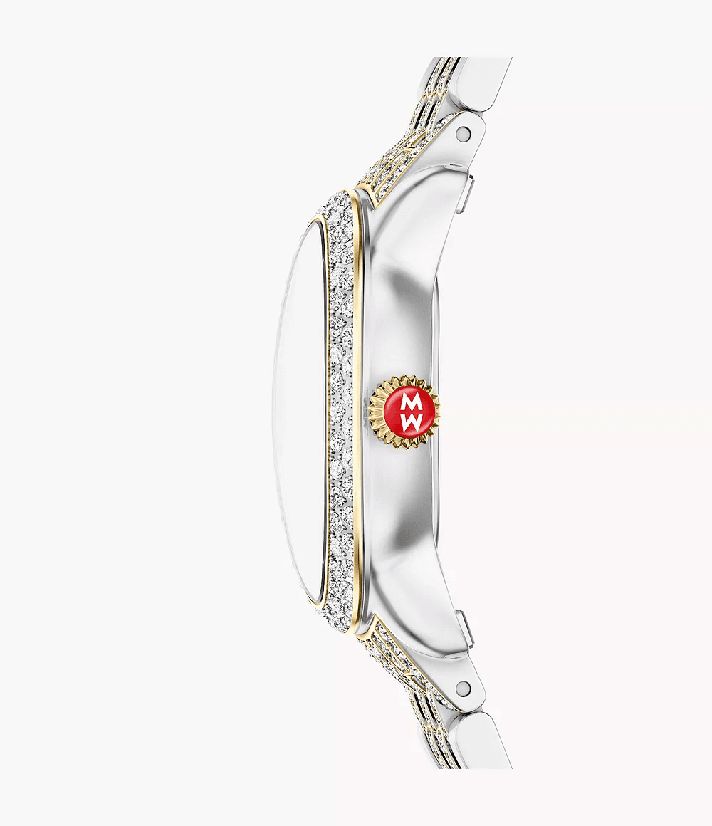Michele Serein Oval Diamond 18K Two-Tone Gold-Plated Watch MWW21H000005