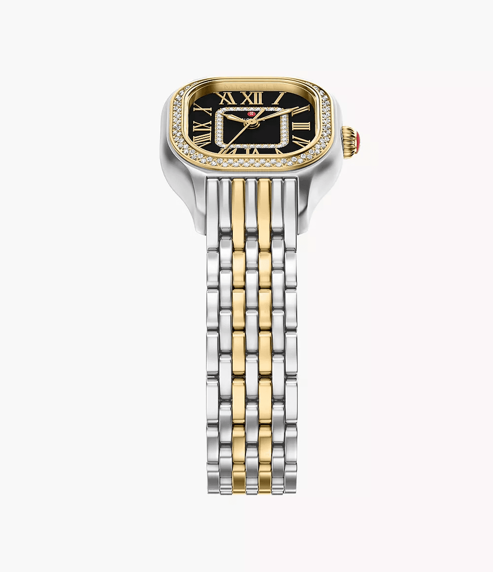 Michele Meggie Mini Diamond Two-Tone 18K Gold-Plated Watch MWW33D000006
