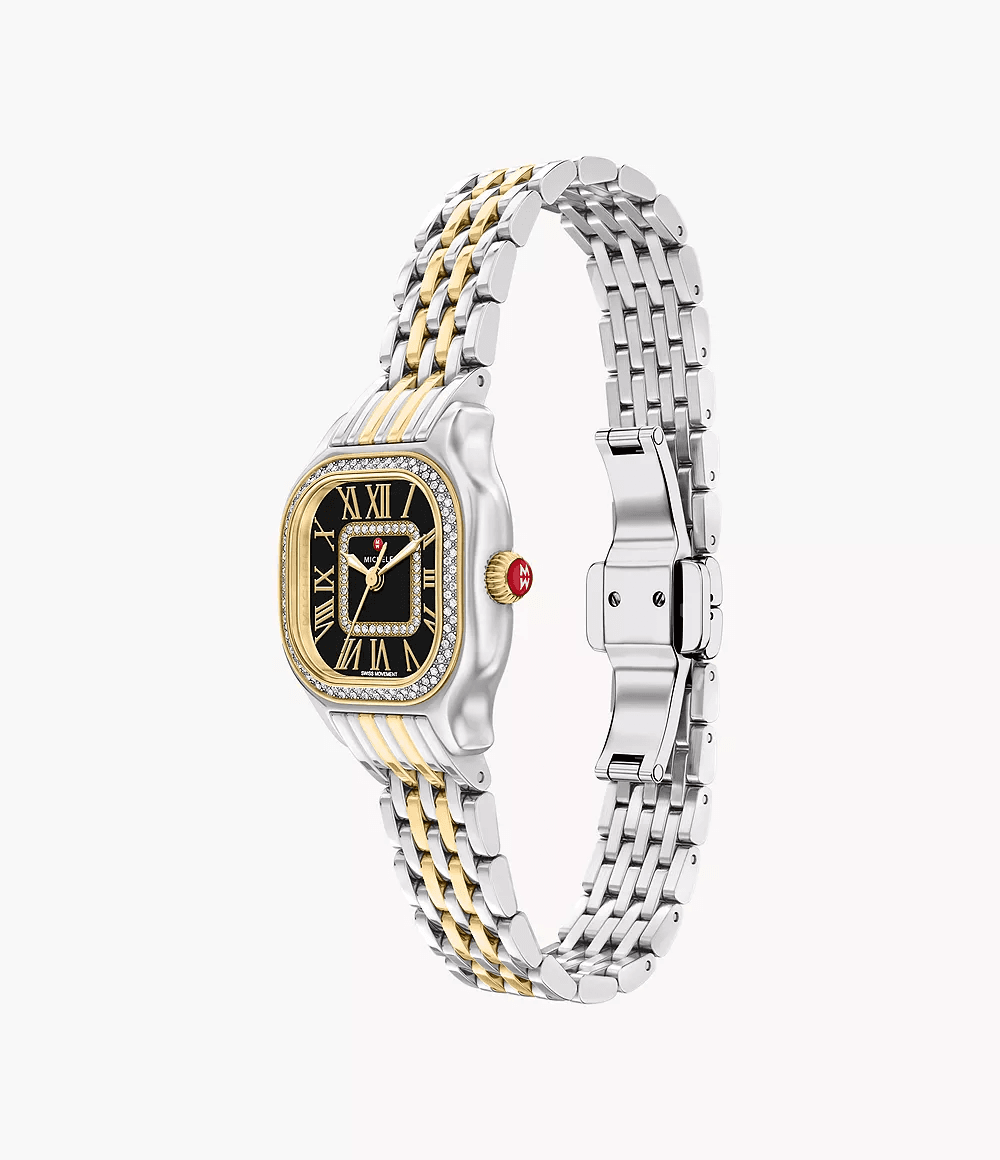 Michele Meggie Mini Diamond Two-Tone 18K Gold-Plated Watch MWW33D000006