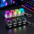 1 Pcs 4-Key Mechanical Keyboard Fidget Keychain, Clicky Stress Relief Toy