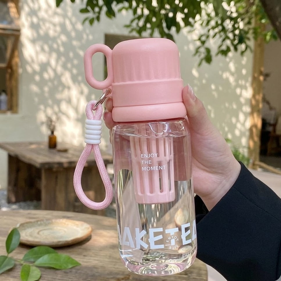 Transparent Water Bottle With Infuser & Carry Loop 800ML
