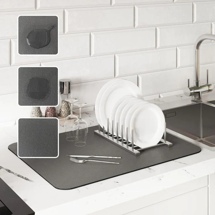 Multifunctional Kitchen Quick Dry Drain Pad With Plate Holder