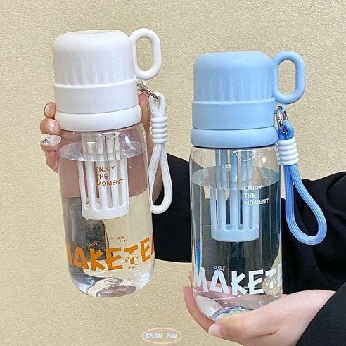 Transparent Water Bottle With Infuser & Carry Loop 800ML