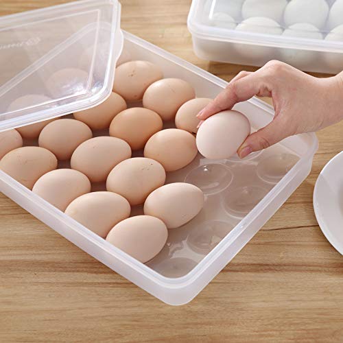 24 Slot Egg Organizer Box – Durable Plastic Fridge Storage Container