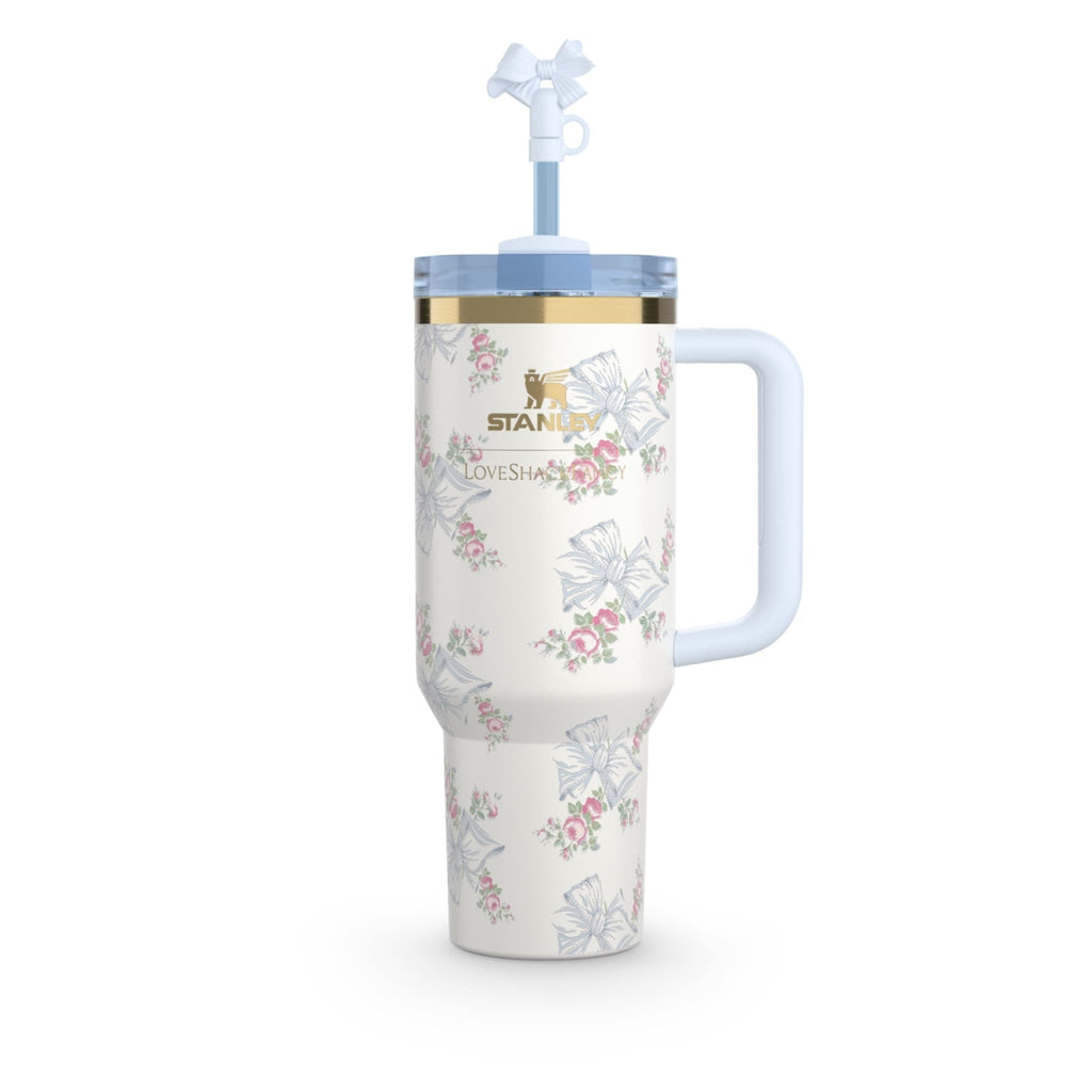 The Stanley X LoveShackFancy Holiday Quencher 40 OZ  - Rosa Beaux Blue
