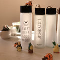 400ML Glass Drinking Bottle Leak Proof Lid & Easy Carry Strap