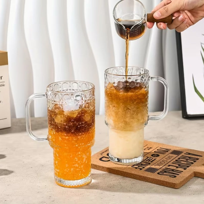 Glass Tumbler with Handle, Straw & Leak-Proof Lid – 750ml | Large Capacity Reusable Drinking Cup