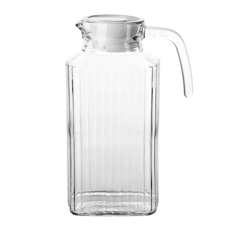 Glass Water Jug with Plastic Lid – 1.74L Premium Beverage Pitcher