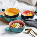 DANNY HOME Ceramic Bowl with Handle – 6.2" Microwave Safe