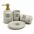 luxury stone finish bathroom accessories set 4 piece bathroom organizer collection stone finish bathroom accessories set luxury bathroom accessories Pakistan bathroom organizer collection stone texture bathroom décor modern bathroom accessory set luxury vanity organizer bathroom countertop accessories Home Hatch bathroom collection premium bathroom décor set contemporary bathroom organizer 