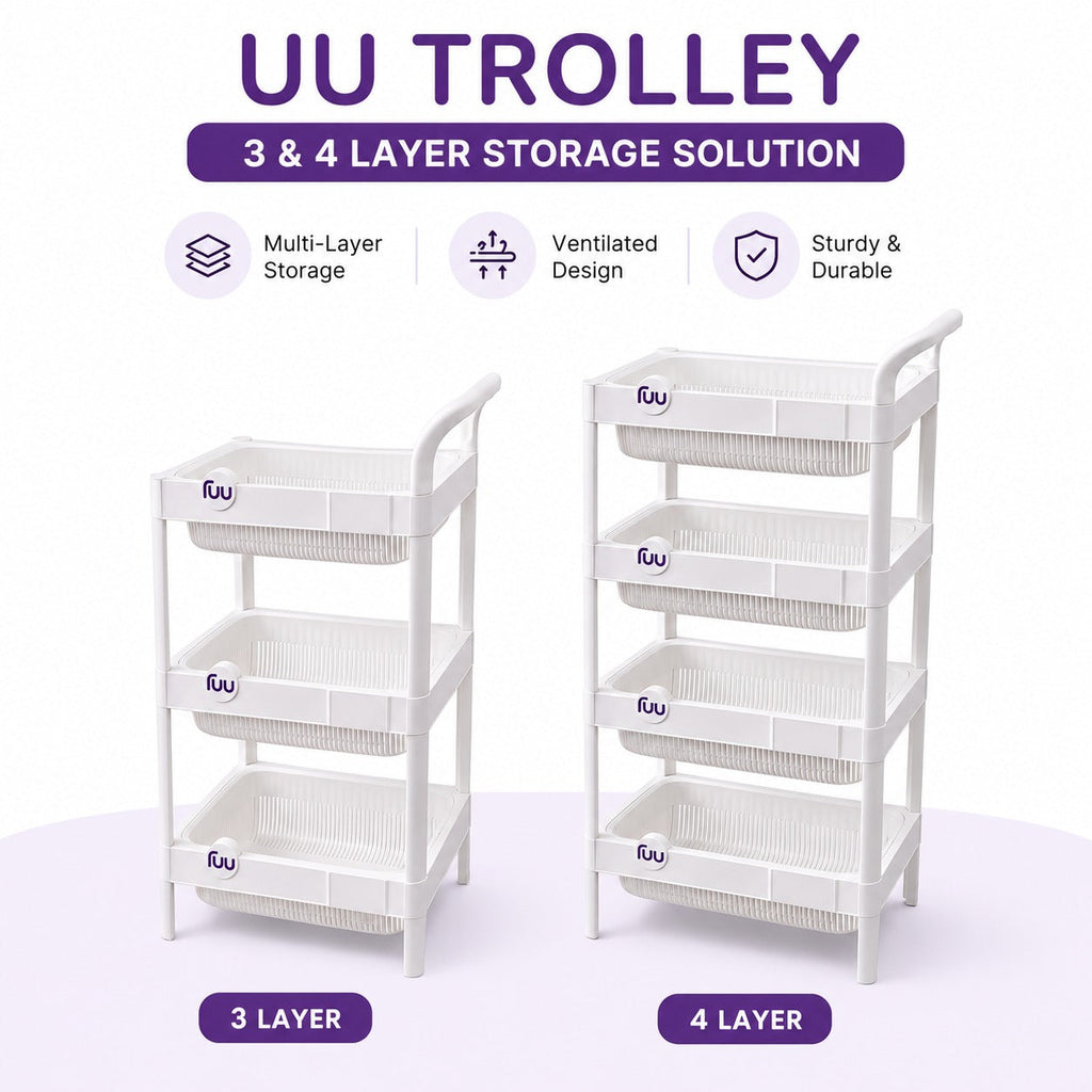 Multipurpose Storage Rack Organizer | Ventilated Plastic Basket Shelf for Kitchen, Bathroom & Laundry | Home Hatch