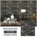 3D Faux Brick Foam Wall Sticker (Silver Gray, 70x77cm)