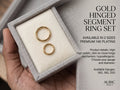 2 in 1 Gold Hinged nose ring Segment Ring Set